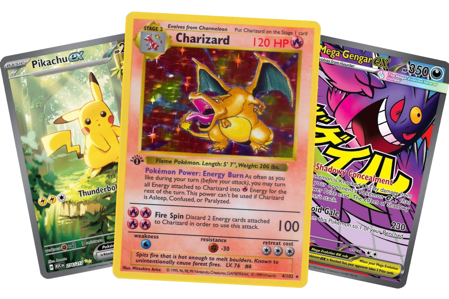 Three original fantasy trading card designs